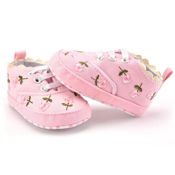 Girls' Cute Floral Cotton Sneakers - Image 6