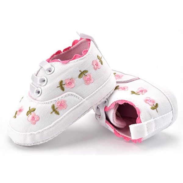 Girls' Cute Floral Cotton Sneakers - Image 4