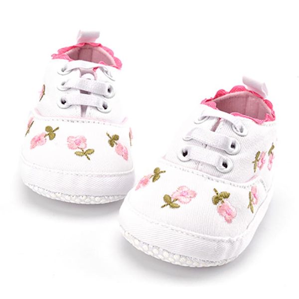 Girls' Cute Floral Cotton Sneakers - Image 3