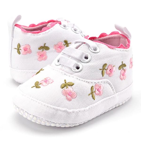 Girls' Cute Floral Cotton Sneakers - Image 2